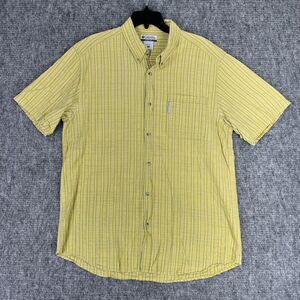 Columbia‎ Shirt Mens Extra Large Green Plaid Camp Button Up Outdoors Camping
